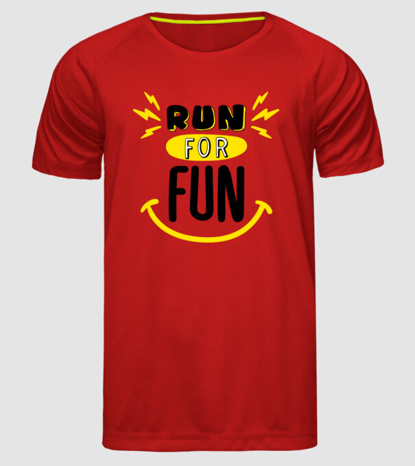 Run for fun model roșu pe tricou