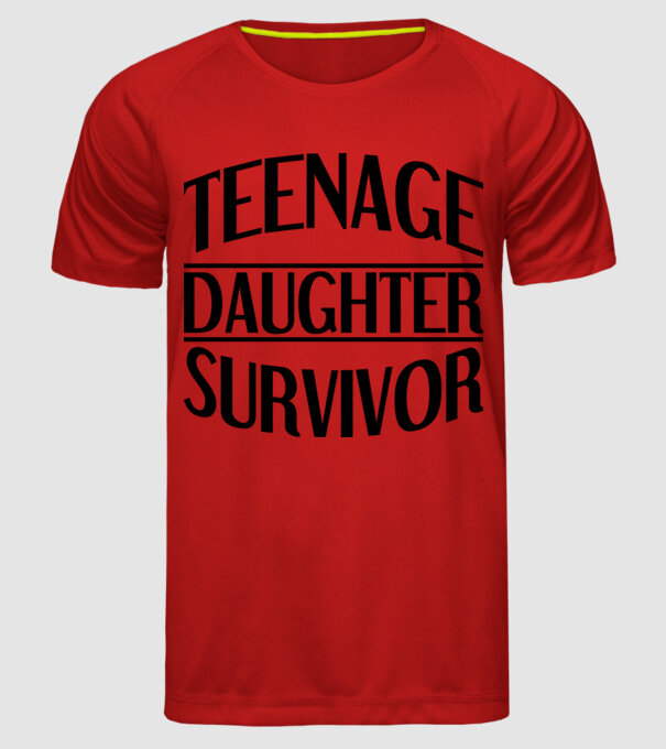 teenage daughter survivor model roșu pe tricou