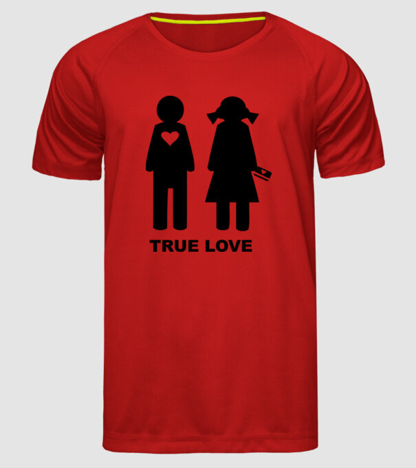 True Love model roșu pe tricou