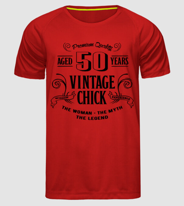 Vintage chick - 50 model roșu pe tricou