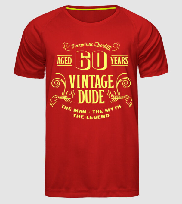 Vintage Dude - 60 model roșu pe tricou