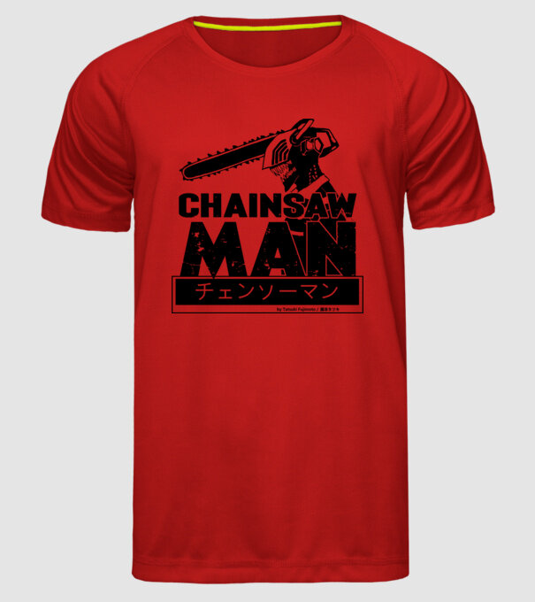 CSM - Chainsaw Man model roșu pe tricou
