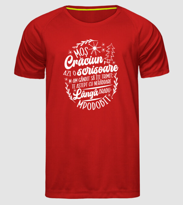 Moş Crăciun model roșu pe tricou