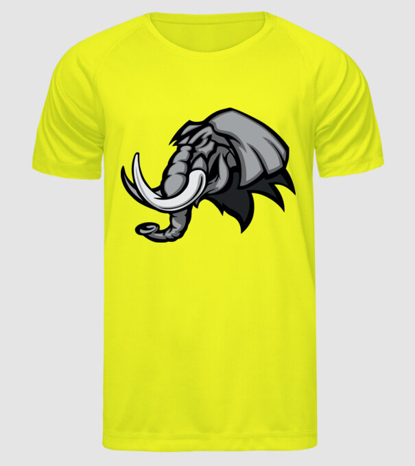 Elephant model galben neon pe tricou