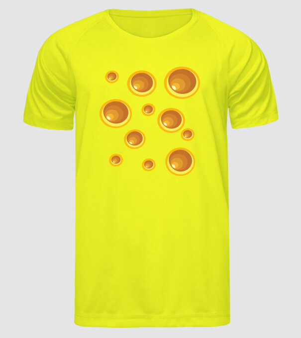 Cașcaval carnaval model galben neon pe tricou