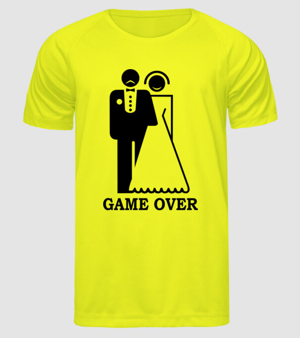 Game over model galben neon pe tricou