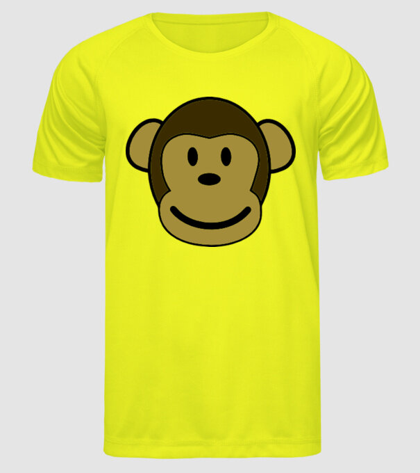 Maimuță model galben neon pe tricou