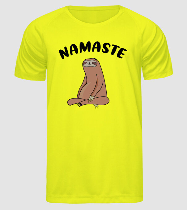 Leneș meditând model galben neon pe tricou