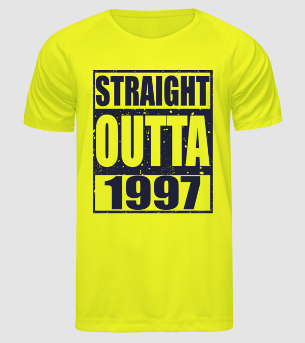 Straight Outta - 1997 model galben neon pe tricou