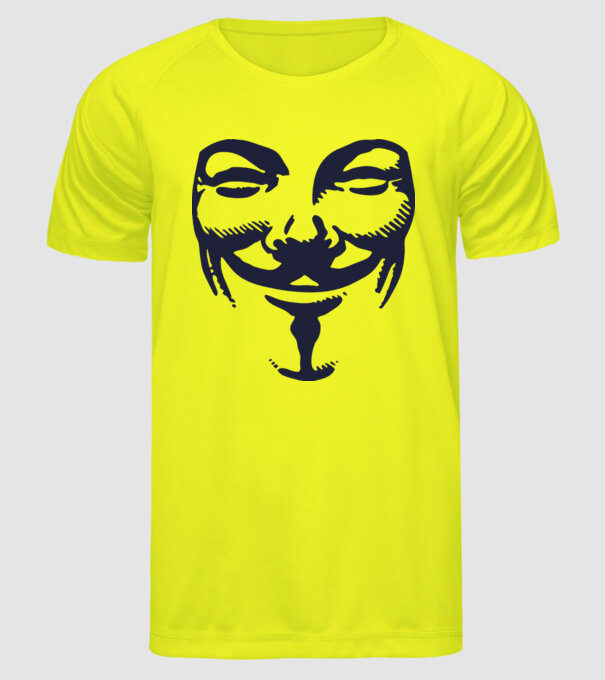 vendetta mask model galben neon pe tricou