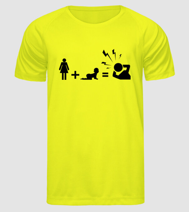 WIFE KIDS model galben neon pe tricou