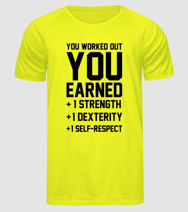 You worked out model galben neon pe tricou