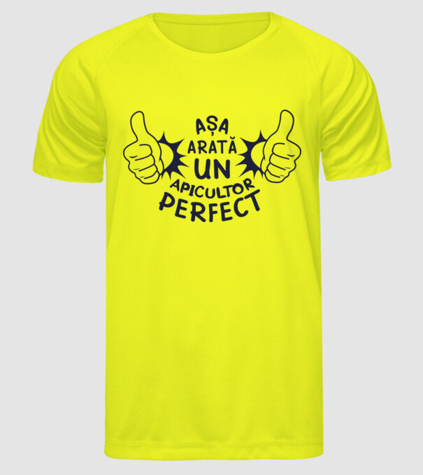 Așa arată un APICULTOR perfect model galben neon pe tricou