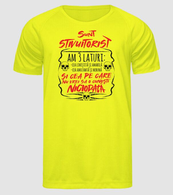 sunt stivuitorist am 3 laturi model galben neon pe tricou