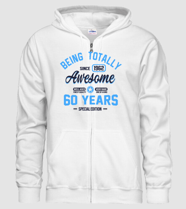 60 years of being totally awesome model alb pe tricou