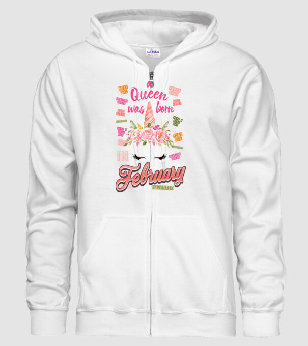 A queen was born in FEBRUÁR model alb pe tricou