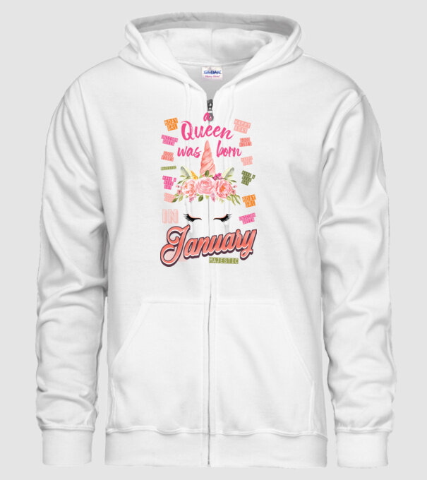 A queen was born in JANUÁR model alb pe tricou