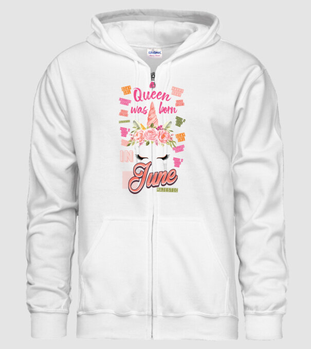 A queen was born in JÚNIUS model alb pe tricou