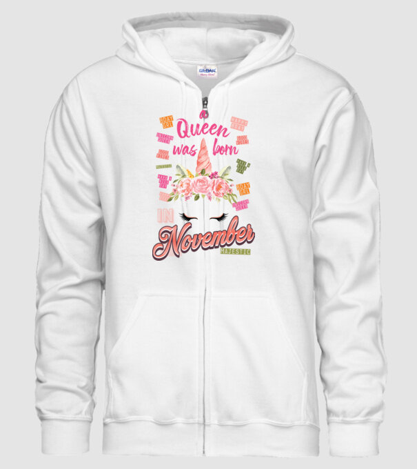 A queen was born in NOVEMBER model alb pe tricou