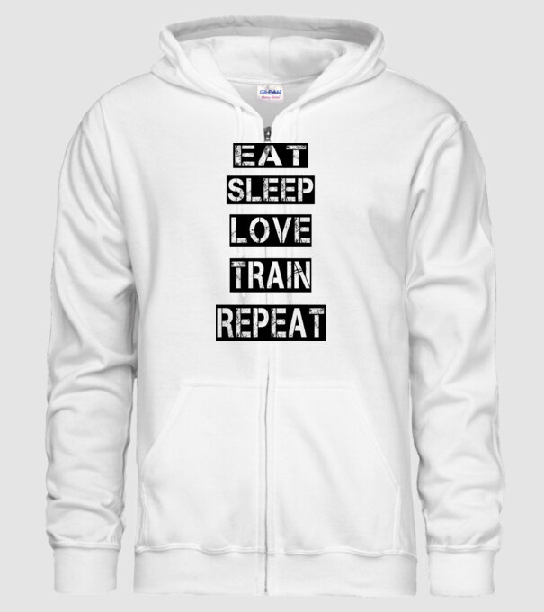 AET SLEEP LOVE TRAIN model alb pe tricou