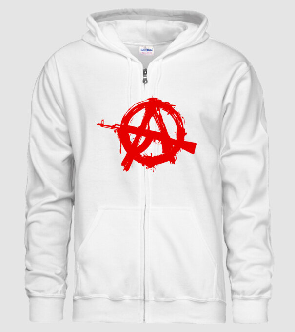 Akanarchy model alb pe tricou