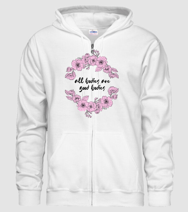 All bodies are good bodies floral model alb pe tricou