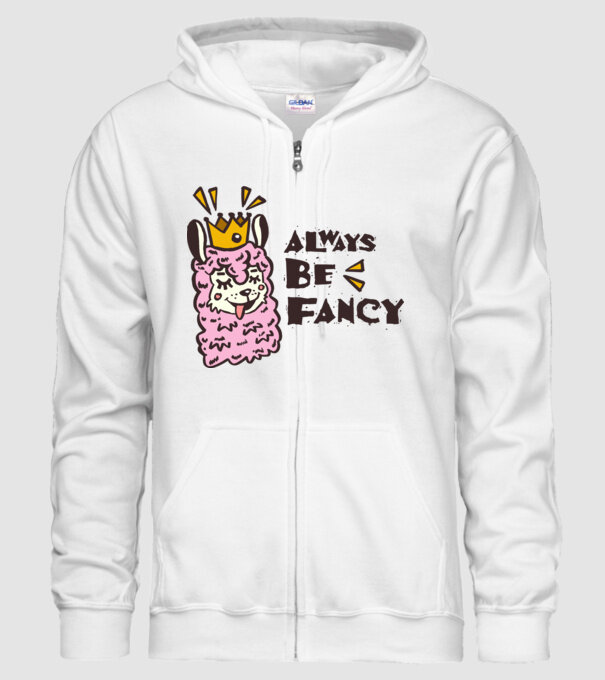 Always be fancy model alb pe tricou