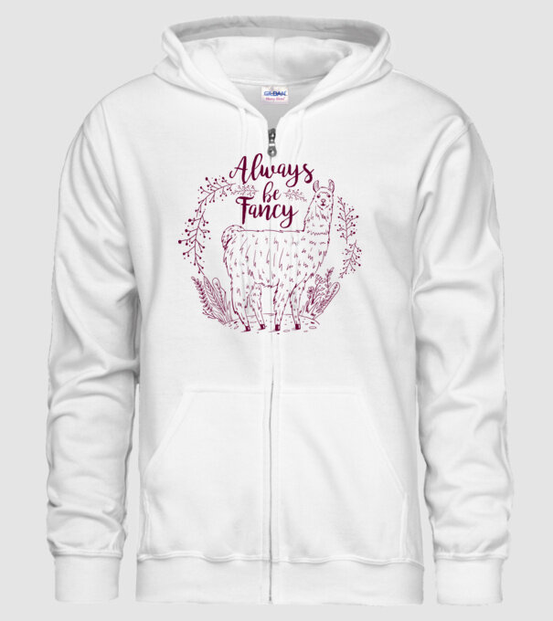 Always be fancy model alb pe tricou