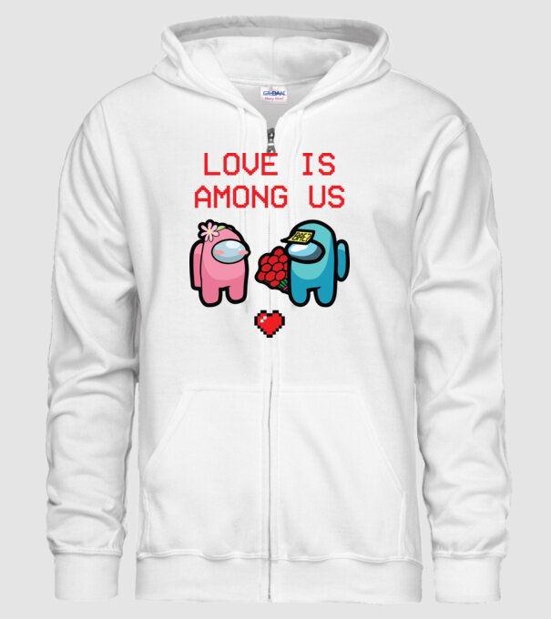 Among us love model alb pe tricou