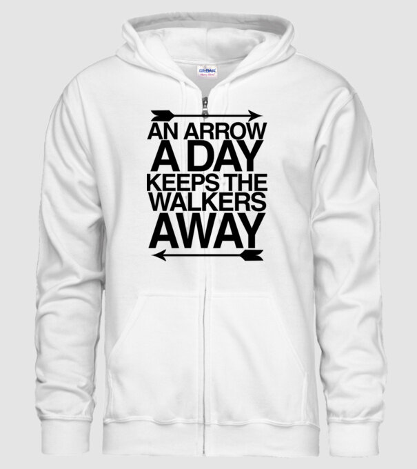 An arrow a day model alb pe tricou