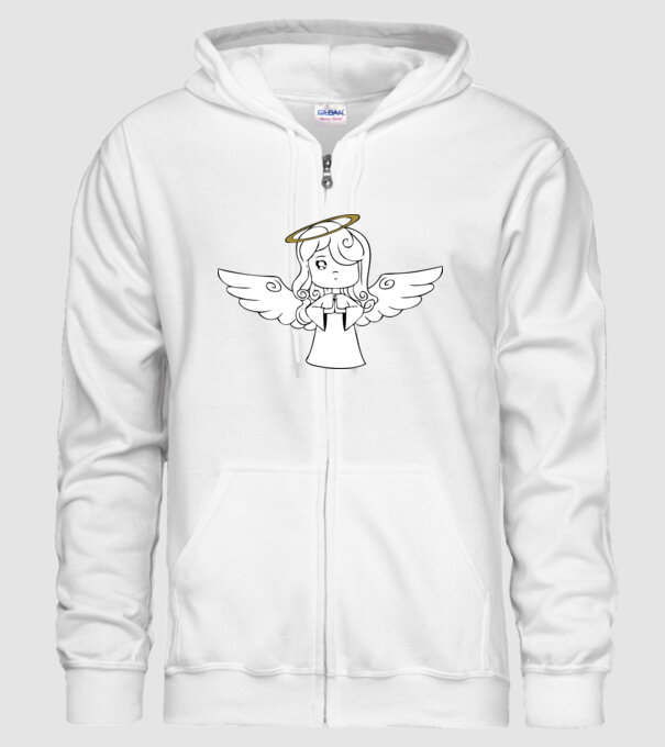 Îngeraș model alb pe tricou