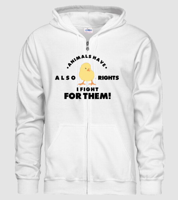 Animals also have rights model alb pe tricou