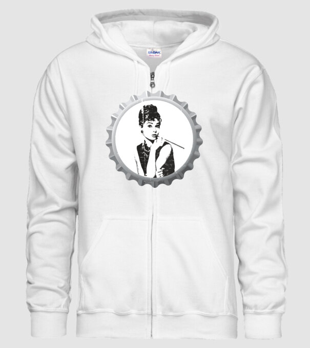 Audrey model alb pe tricou