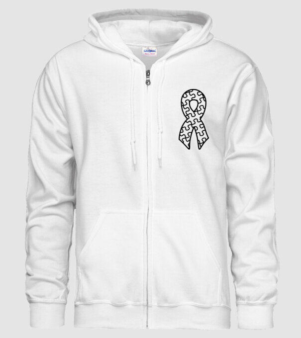 Panglică Ziua Mondială a Autismului model alb pe tricou