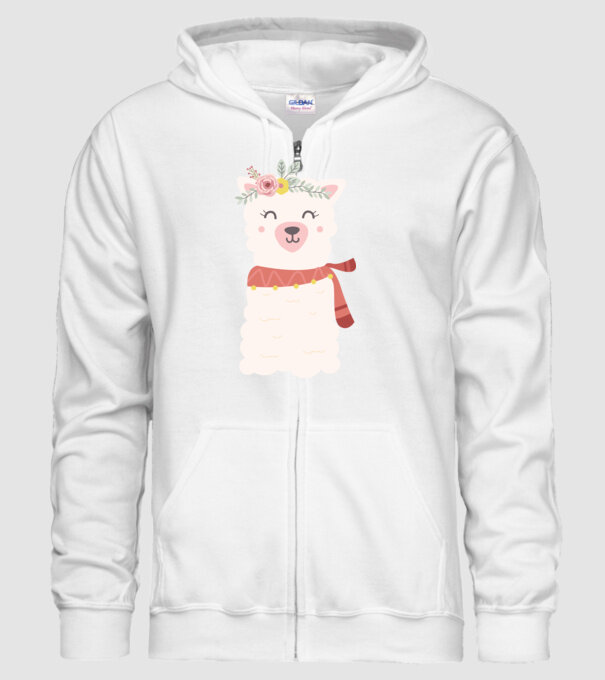 Baby lama model alb pe tricou