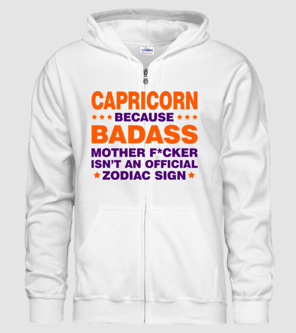 Badass zodiac CAPRICORN model alb pe tricou