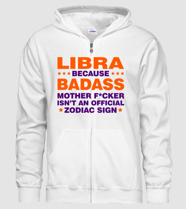 Badass zodiac LIBRA model alb pe tricou