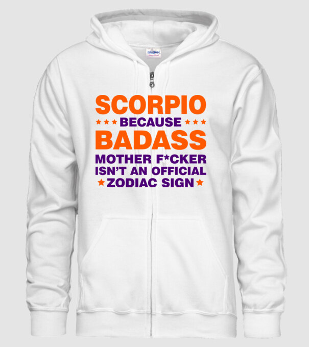 Badass zodiac SCORPIO model alb pe tricou