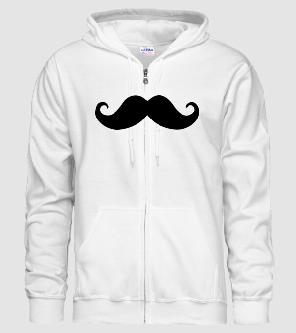 mustață1 model alb pe tricou