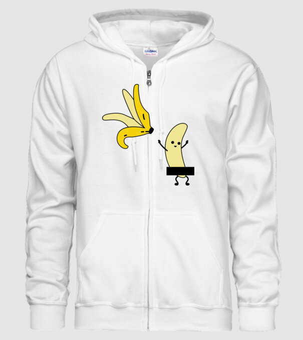 Cuplu Banană băiat model alb pe tricou