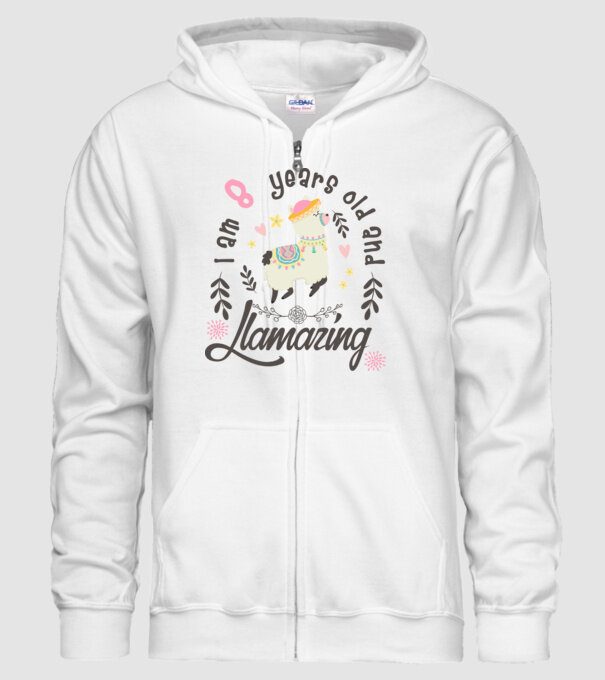 Birthday Llamazing 8 years old model alb pe tricou