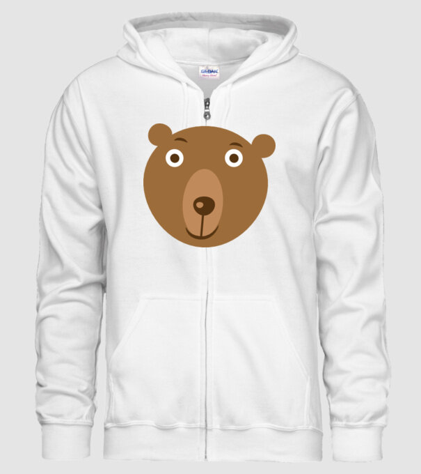 Bear Face model alb pe tricou