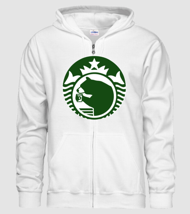 Bear Bucks model alb pe tricou