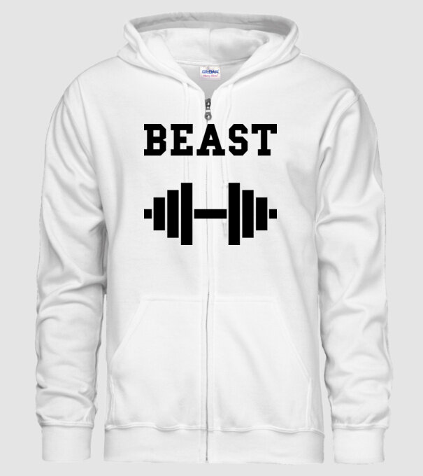 Beast model alb pe tricou