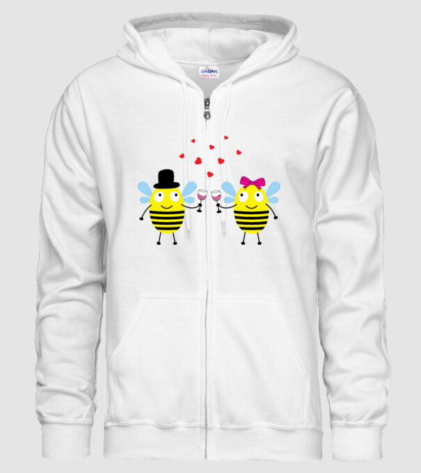 Bee Love model alb pe tricou
