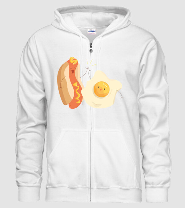 best friends hot dog egg model alb pe tricou