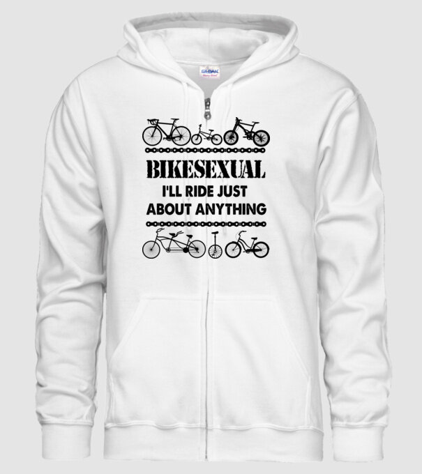 Bikesexual model alb pe tricou