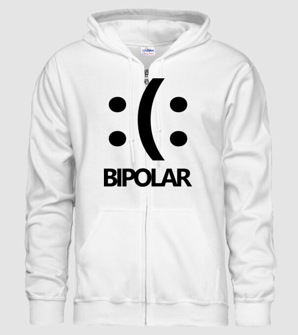 Bipolar model alb pe tricou