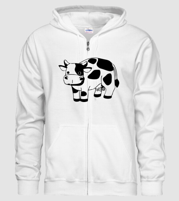Vițel model alb pe tricou