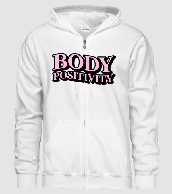 BodyPositivity model alb pe tricou